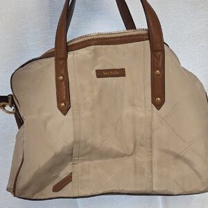 Ivanka Trump Cream and Brown Tote Bag